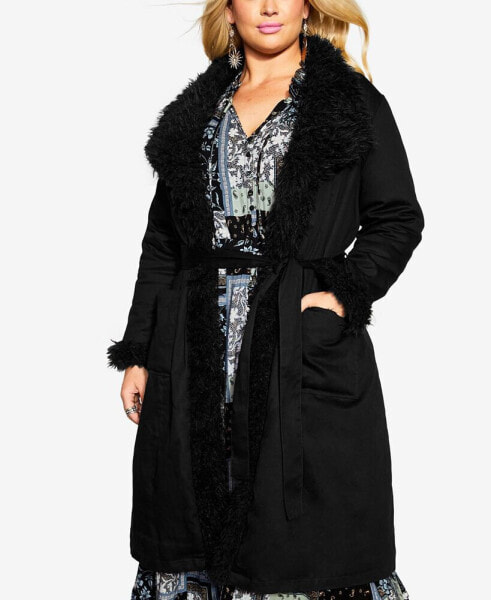 Plus Size Rochelle Plush Trim Jacket