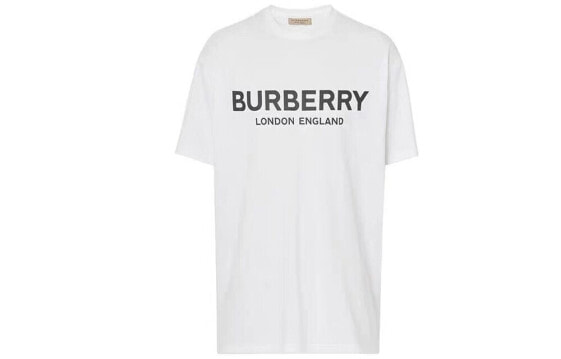 Burberry博柏利 Logo印花棉质短袖T恤 男女同款 白色 / Футболка Burberry LogoT 80094951