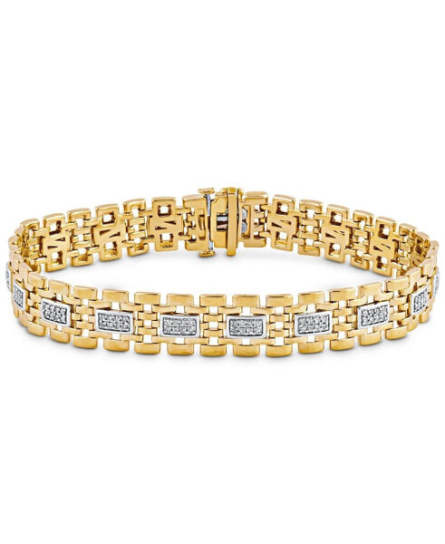 Men's Diamond Link Bracelet (1 ct. t.w.) in 18k Gold-Plated Sterling Silver