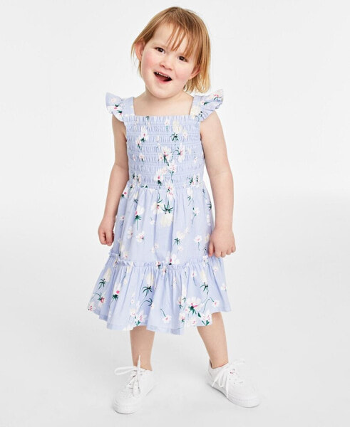 Toddler & Little Girls Cotton Smocked Dress, Created for Macy's