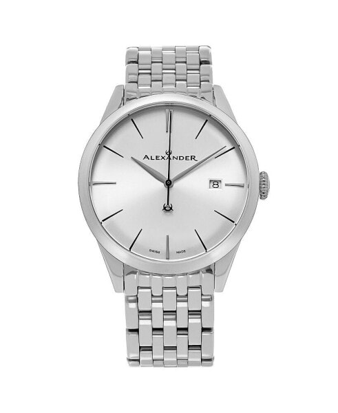 Men's Sophisticate Silver-tone Stainless Steel , Silver-Tone Dial , 40mm Round Watch