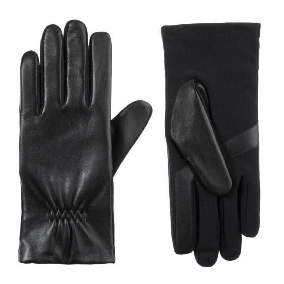 Isotoner Stretch Leather with Gathered Wrist Gloves - 30568