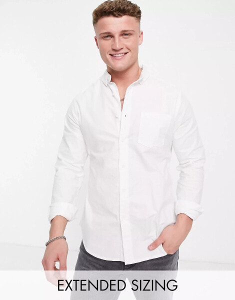 ASOS DESIGN slim fit oxford shirt in white