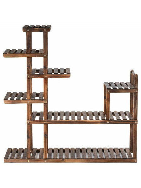 7-Tier Flower Wood Stand Plant Display Rack Storage Shelf