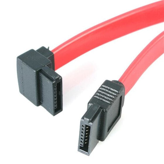 StarTech.com 12in SATA to Left Angle SATA Serial ATA Cable - 0.3048 m - Male/Male - Red - 10 g - 128 mm - 0.7 mm