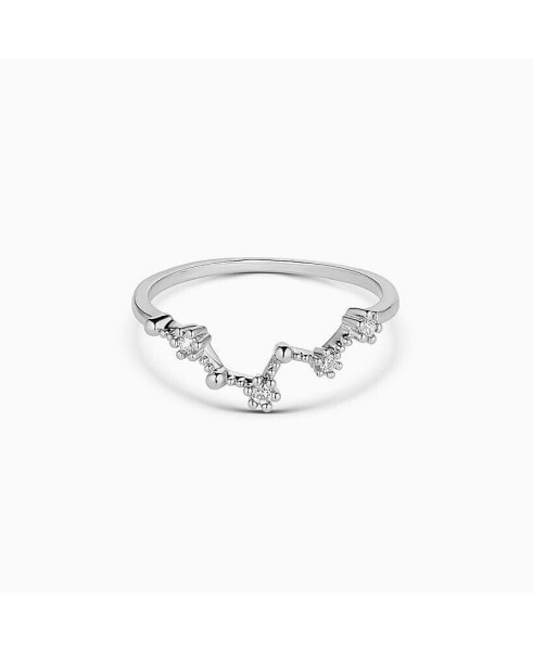 Constellation Zodiac Ring - Pisces - Silver