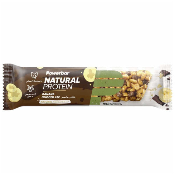 Протеиновые батончики POWERBAR Natural Protein 40г 18 штук в коробке банан и шоколад (веган)