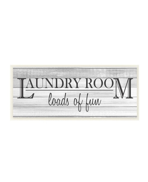 Fun Laundry Room Funny Word Bathroom Black and White Design Wall Plaque Art, 7" x 17"