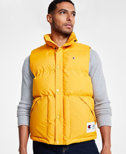 Men's Solid-Color Quilted Puffer Vest