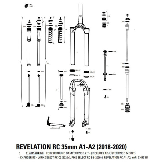 Комплект болтов/регулятор отскока RockShox 2018 Nut - для передней подвески - Revelation Rc A1 (2018+)