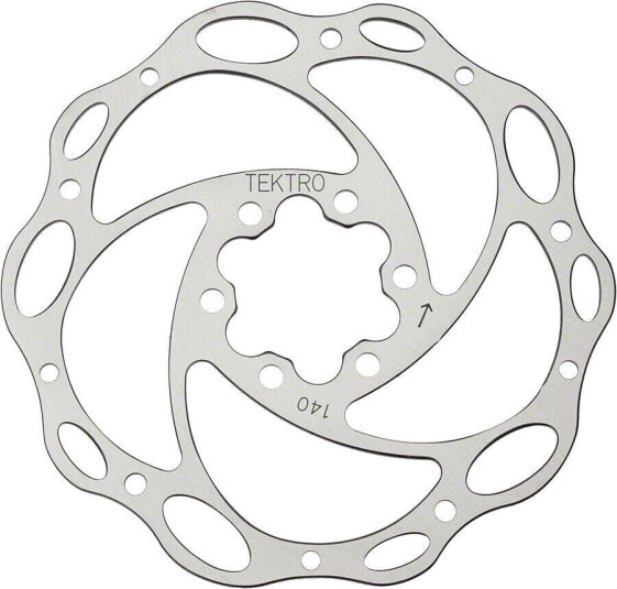 Tektro Lyra Cross Disc Brake Rotor - 140mm, 6-Bolt, Silver