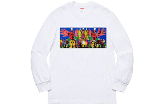 Supreme SS19 Gilbert & George/SupremeDEATH AFTER LIFE L/S Tee White 艺术家联名款 长袖套头卫衣 男女同款 白色 送礼推荐 / Худи Supreme SS19 Gilbert GeorgeSupremeDEATH AFTER LIFE LS Tee White SUP-SS19-542