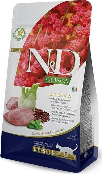 Farmina N&D Cat quinoa digestion lamb & fennel - Trawienie, z jagnięciną, quinoa, fenkułem i miętą 1,5kg