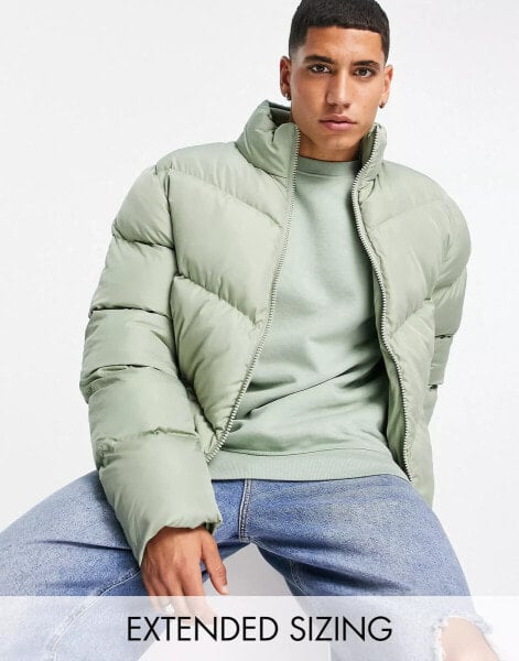 ASOS DESIGN puffer jacket in green