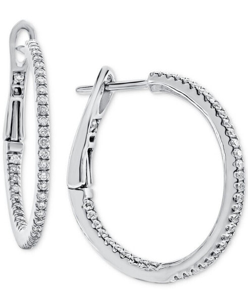 Diamond Inside Out Hoop Earrings (1/4 ct. t.w.) in 14k White Gold