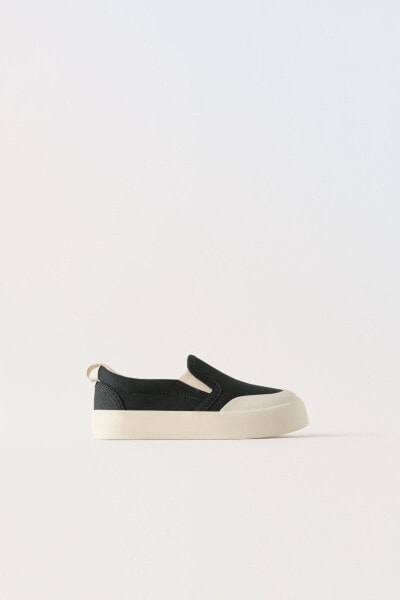 Cotton laceless sneakers