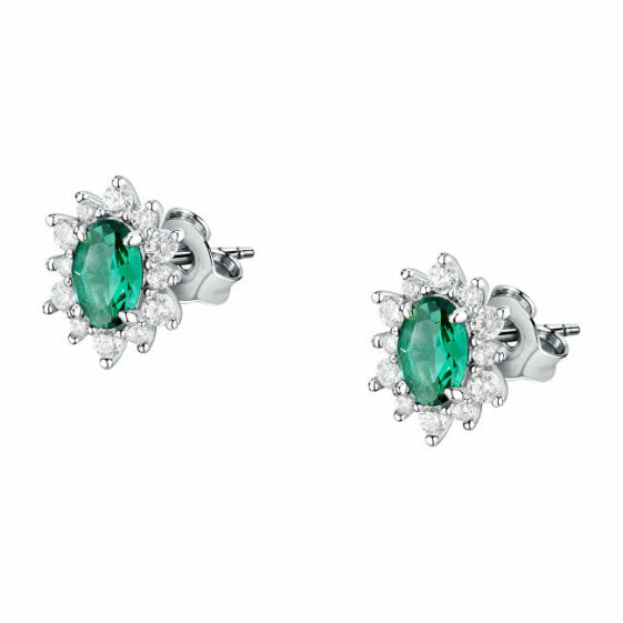 Silver stud earrings with zircons Tesori SAIW153