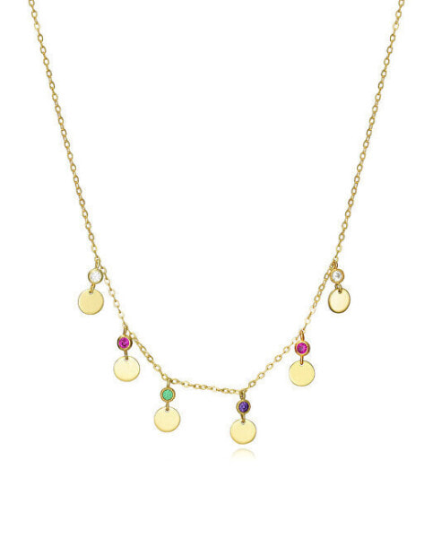 Gold-plated necklace with Trend pendants 13006C100-59