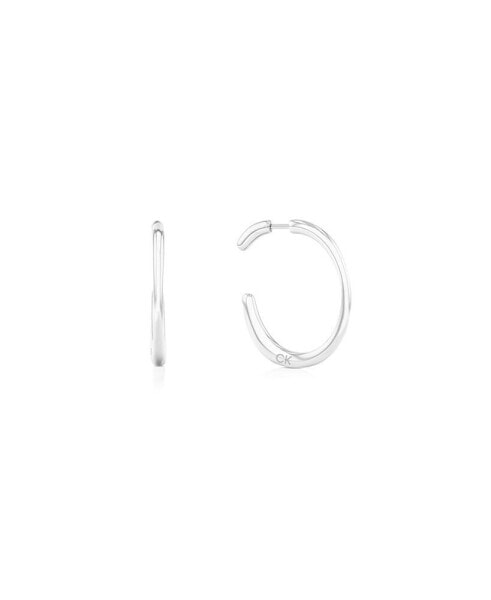 Silver-Tone Stainless Steel Mini Hoop Earring