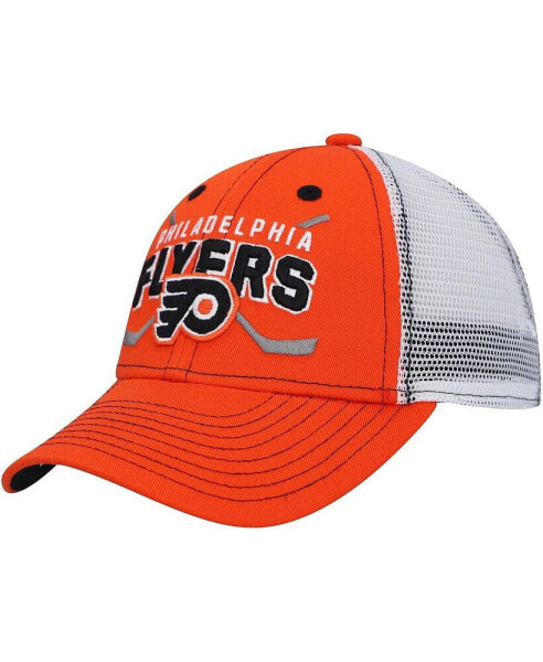 Big Boys and Girls Orange, White Philadelphia Flyers Core Lockup Trucker Snapback Hat