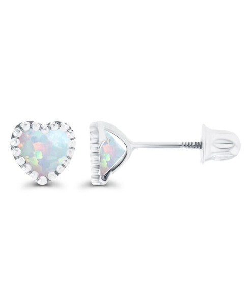 Серьги Macy's White Opal Heart