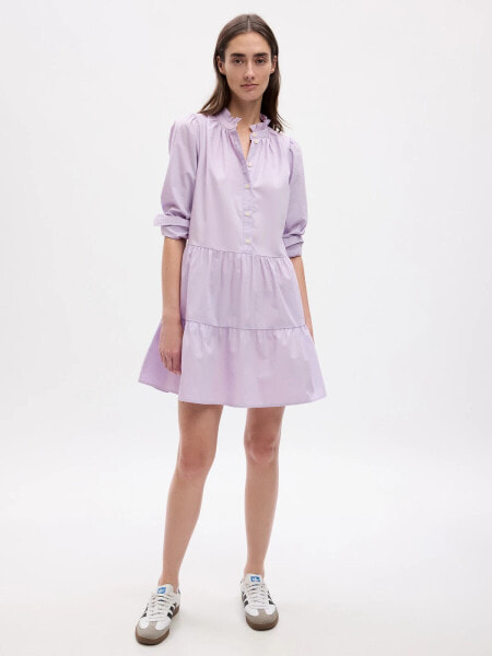 Tiered Mini Shirtdress