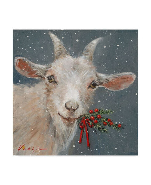Mary Miller Veazie 'Goat With Holly' Canvas Art - 35" x 35"