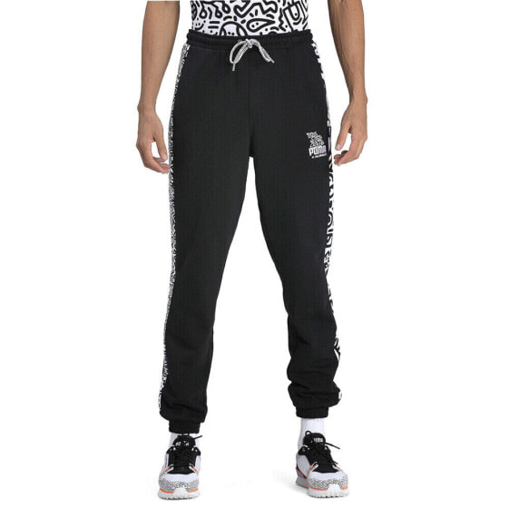 Puma Drawstring Sweatpants X Mr Doodle Mens Size S Casual Athletic Bottoms 5986