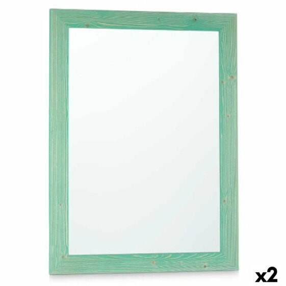 Настенное зеркало 60 x 80 cm бирюзовый Деревянный MDF (2 штук)