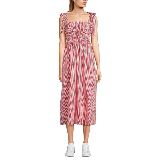 Women's Textured Tie Shoulder Midi Dress