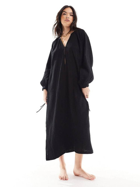 Esmee oversized beach summer dress in black