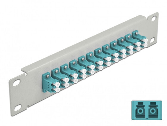 Delock 66789 - Fiber - LC - Aqua colour - Grey - Metal - Rack mounting - 1U