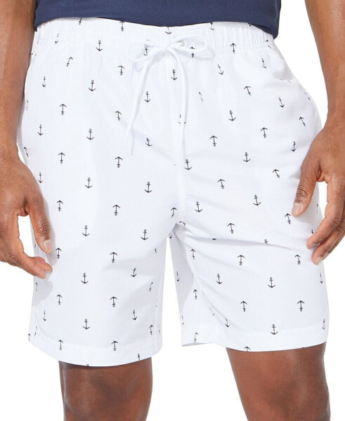 Men's Quick-Dry Anchor-Print 8" Swim Trunks