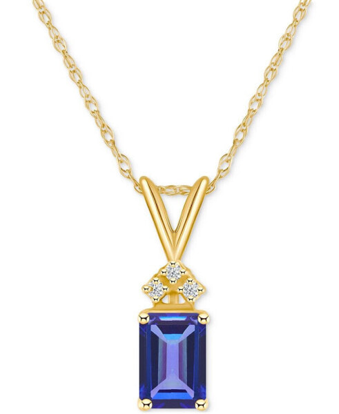 Macy's tanzanite (1 ct. t.w.) & Diamond Accent 18" Pendant Necklace in 14k Gold