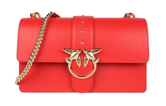 Сумка PINKO Swallow Leather Shoulder Bag Red