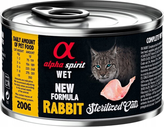 Alpha Spirit Alpha Spirit Karma mokra dla kota Sterilised Cats Rabbit 200g