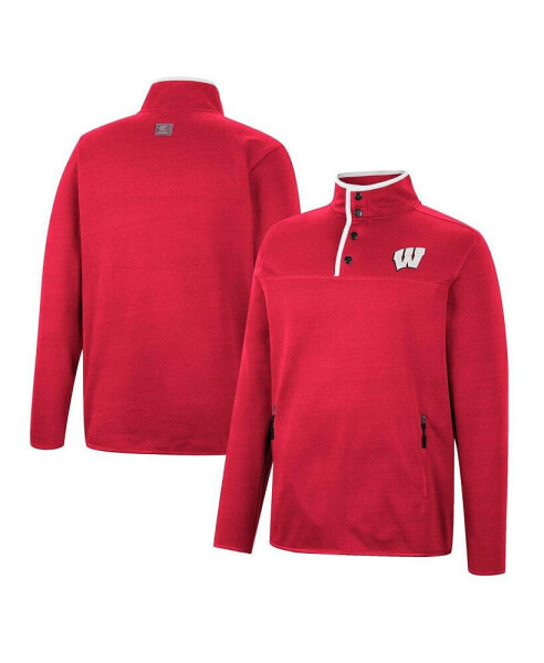 Men's Red Wisconsin Badgers Rebound Quarter-Snap Jacket