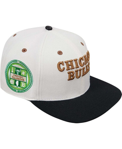 Men's Cream, Black Chicago Bulls Album Cover Snapback Hat