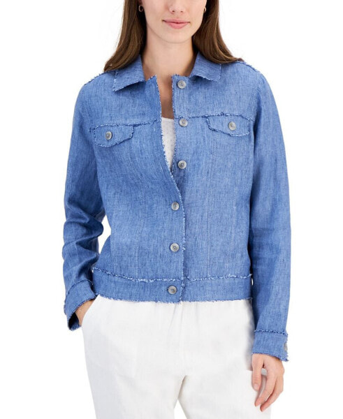 Plus Size 100% Linen Jacket, Created for Macy's