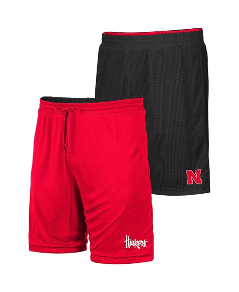 Men's Black, Scarlet Nebraska Huskers Wiggum Reversible Shorts
