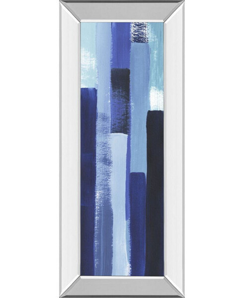 Azul Waterfall I by Grace Popp Mirror Framed Print Wall Art, 18" x 42"
