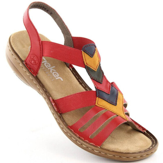 Comfortable sandals with elastic bands Rieker W RKR690 red