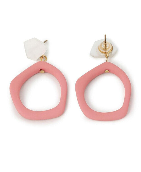 Women's Pink Pastel Circular Drop Earrings