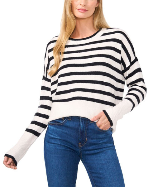 Women's Striped Boxy Crewneck Sweater