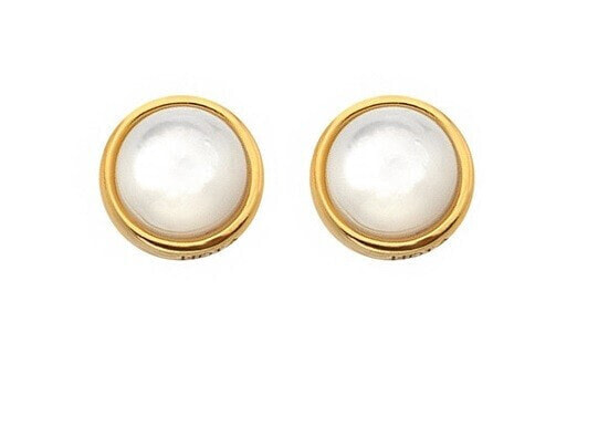 Jac Jossa Soul DE755 Gold Plated Diamond and Pearl Earrings