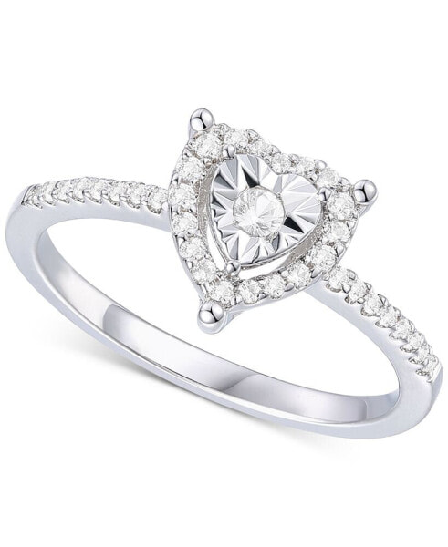 Diamond Heart Halo Ring (1/4 ct. t.w.) in Sterling Silver