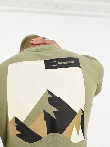 Berghaus Dolomites Mtn t-shirt with mountain back print in khaki