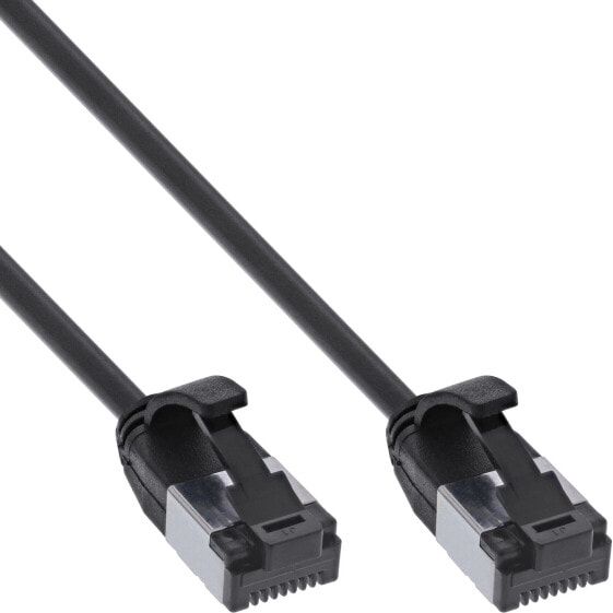 InLine Patch cable slim - U/FTP - Cat.8.1 - TPE halogen-free - black 0.3m