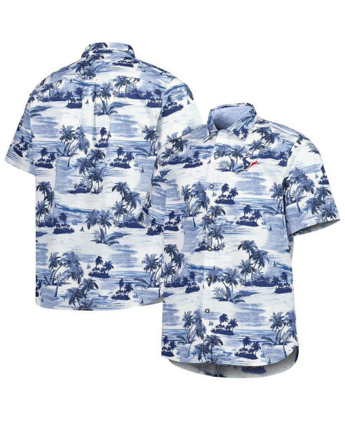 Men's Navy Houston Texans Sport Tropical Horizons Button-Up Shirt