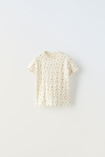 Floral pointelle t-shirt